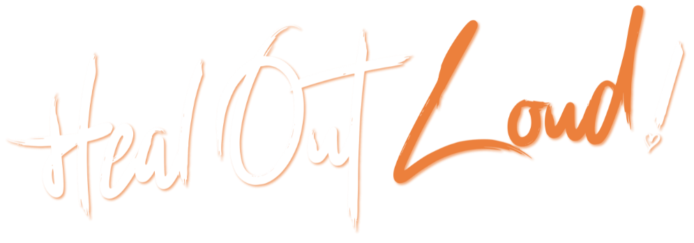 Heal Out Loud Logo in bright orange and white